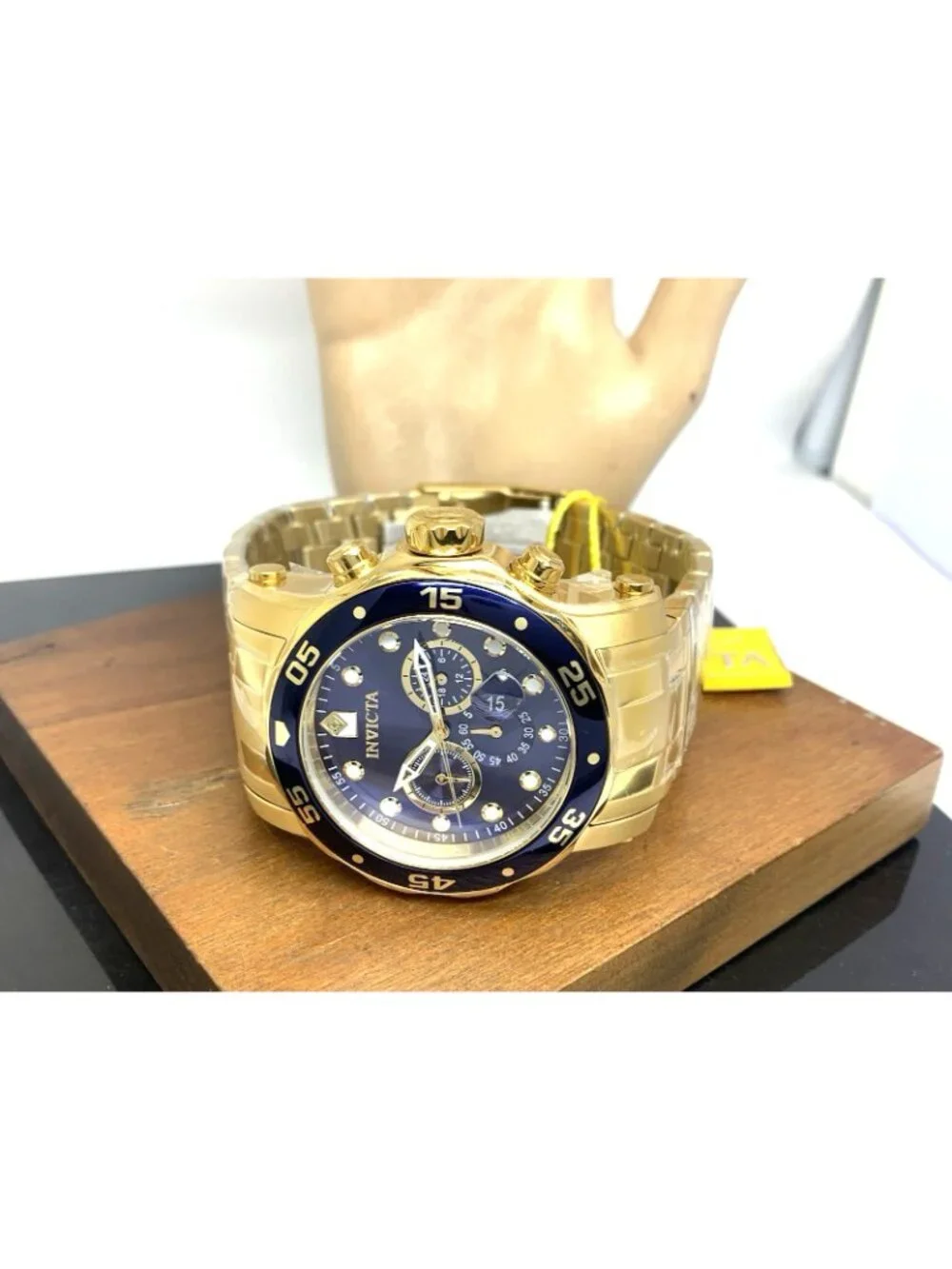 Invicta Men's Watch 23651 Pro Diver Quartz Blue Dial Gold Stainless Steel 48mm